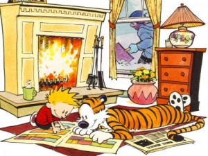 Calvin reading