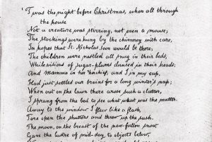 ‘A Visit From St. Nicholas’ handwritten Manuscript, gifted by author Clement C. Moore (credit: New-York Historical Society)