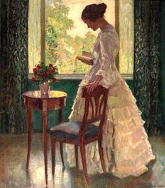 A lady reading a book ~ Ernst Liebermann